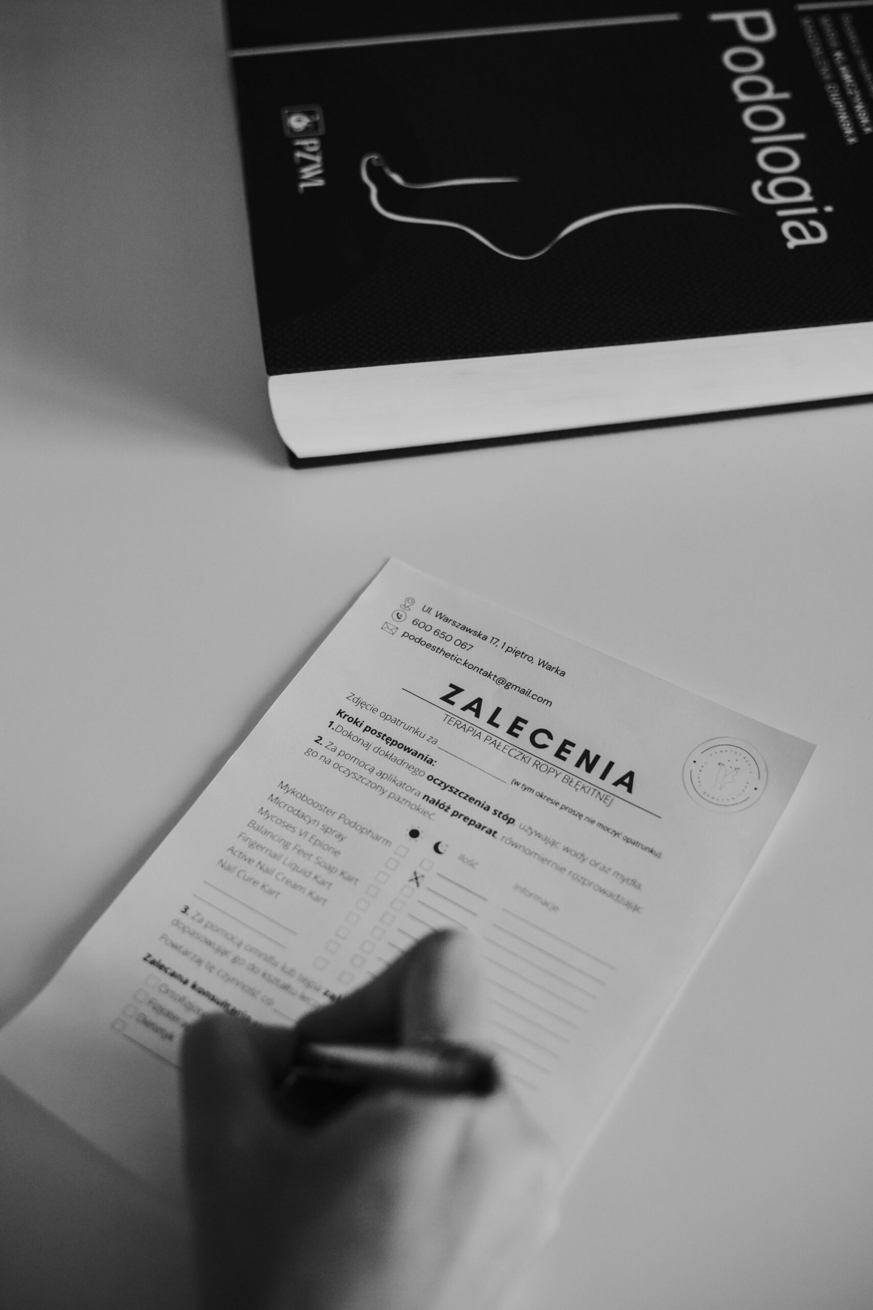 Dokumentacja zabiegowa w gabinecie podologicznym PodoEsthetic
